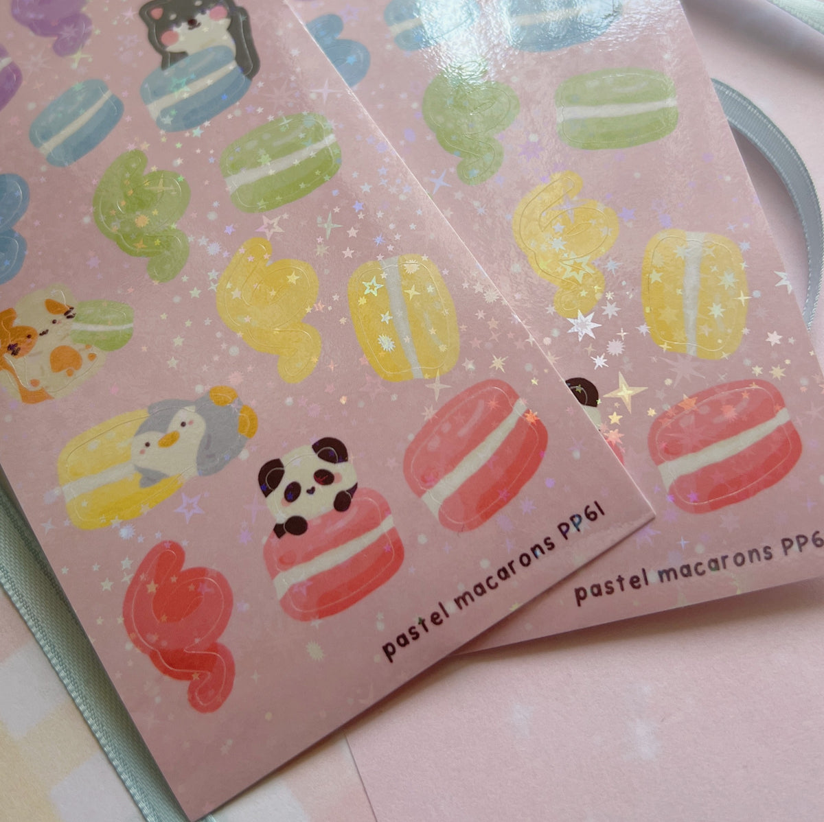 Pastel Macarons Shimmer Sticker Sheet