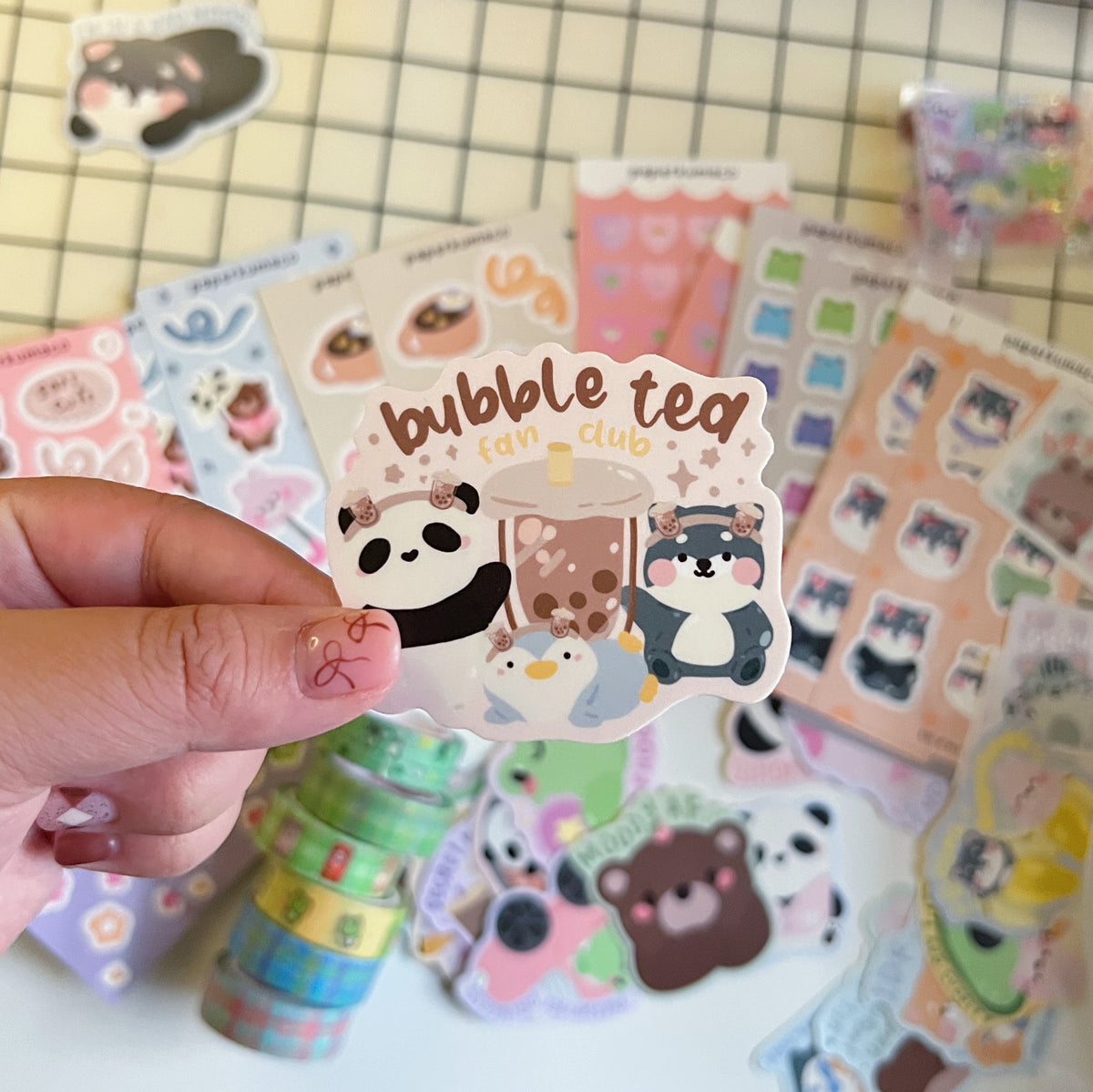 Bubble Tea Fan Club Vinyl Die Cut Sticker
