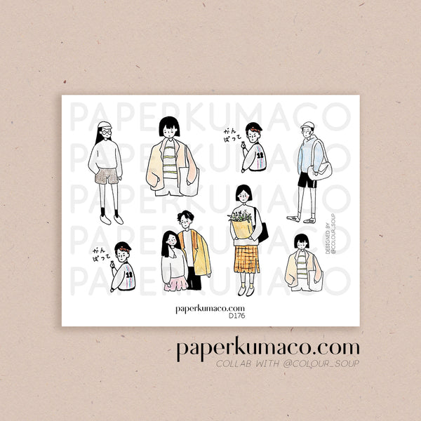 Pastel Coats Fashion Stickers - paperkumaco