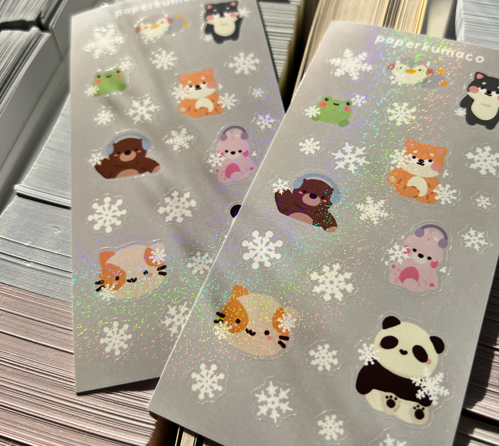 Snowflakes Shimmer Sticker Sheet