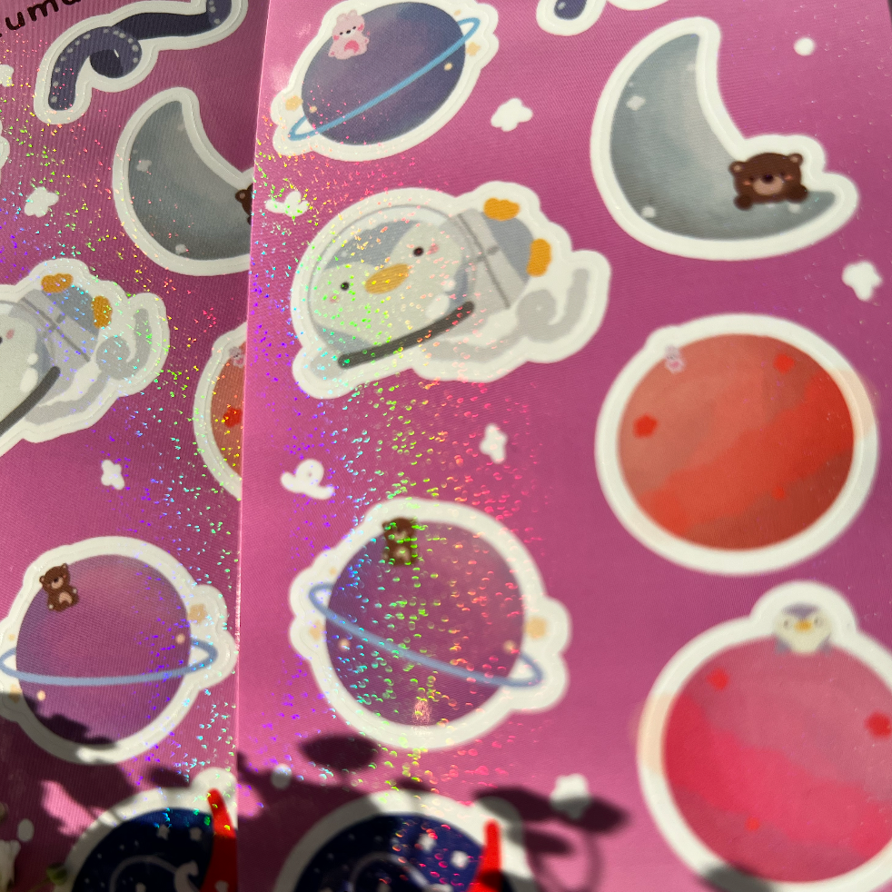 Space Bois Shimmer Sticker Sheet