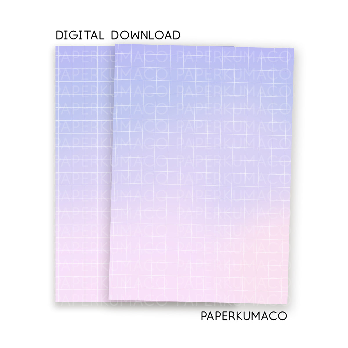 Purple Pink Gradient Grid A5 Paper - Digital Download