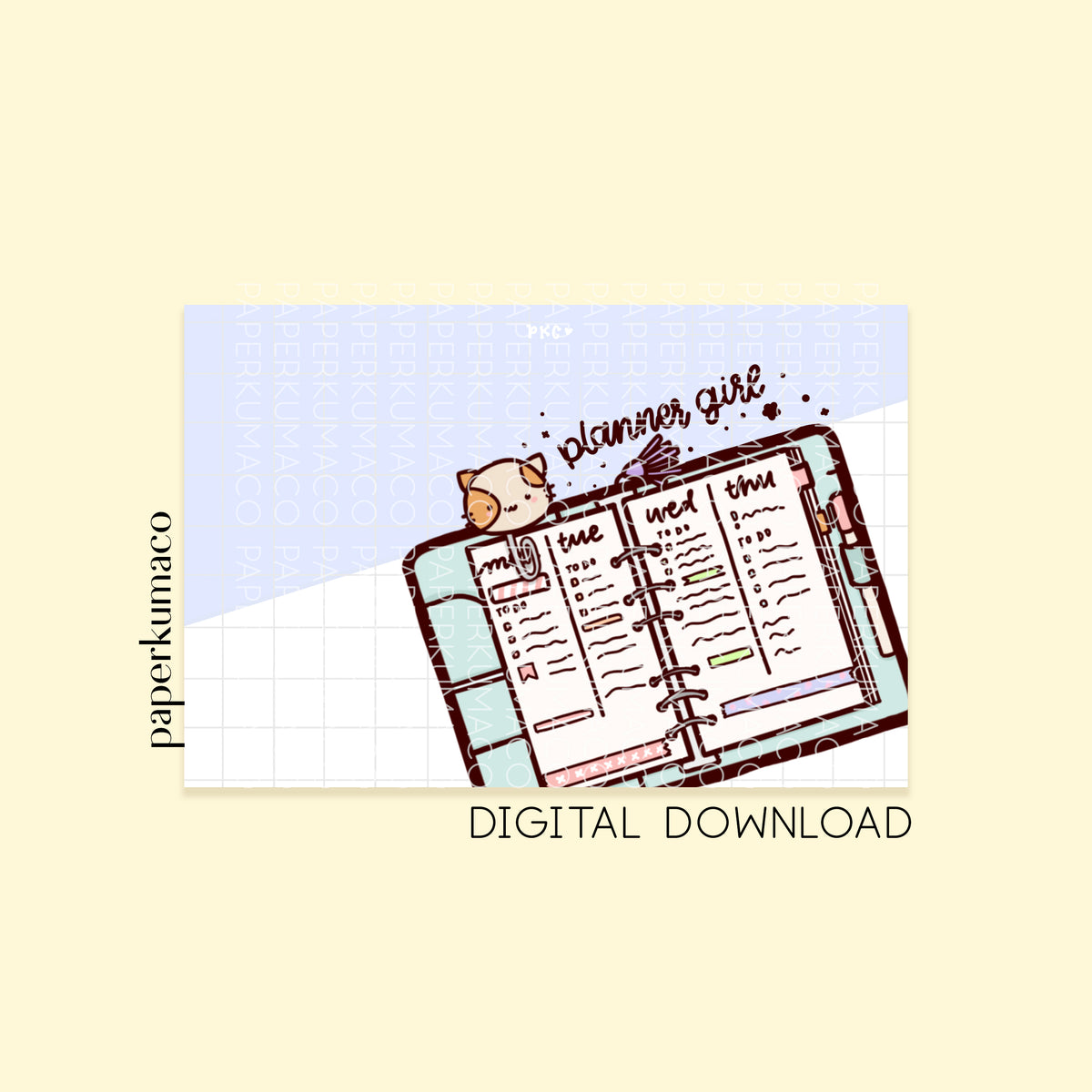 Momo Planner Girl Print - Digital Download