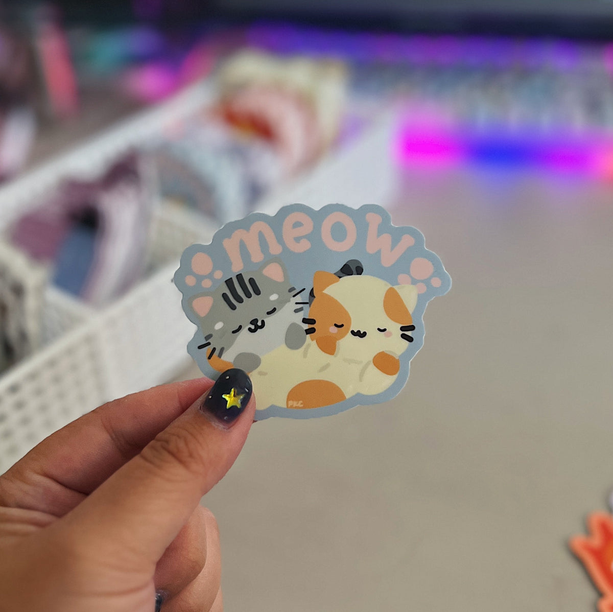 Meow Cat Vinyl Die Cut Sticker
