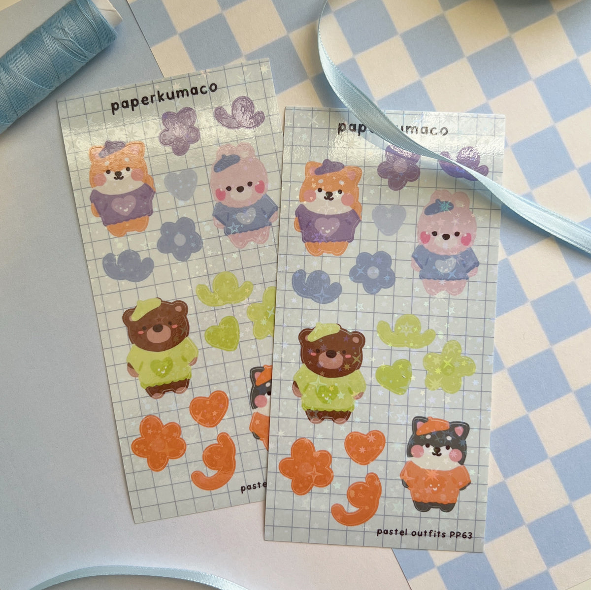 Pastel Outfits Shimmer Sticker Sheet