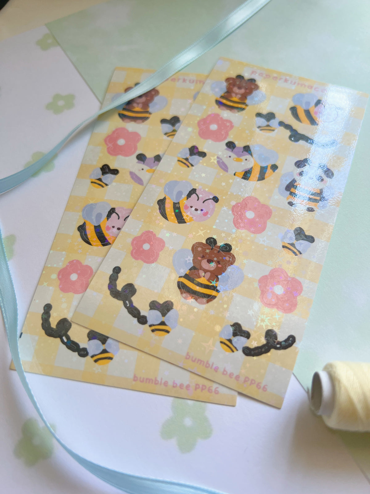 Bumble Bee Shimmer Sticker Sheet
