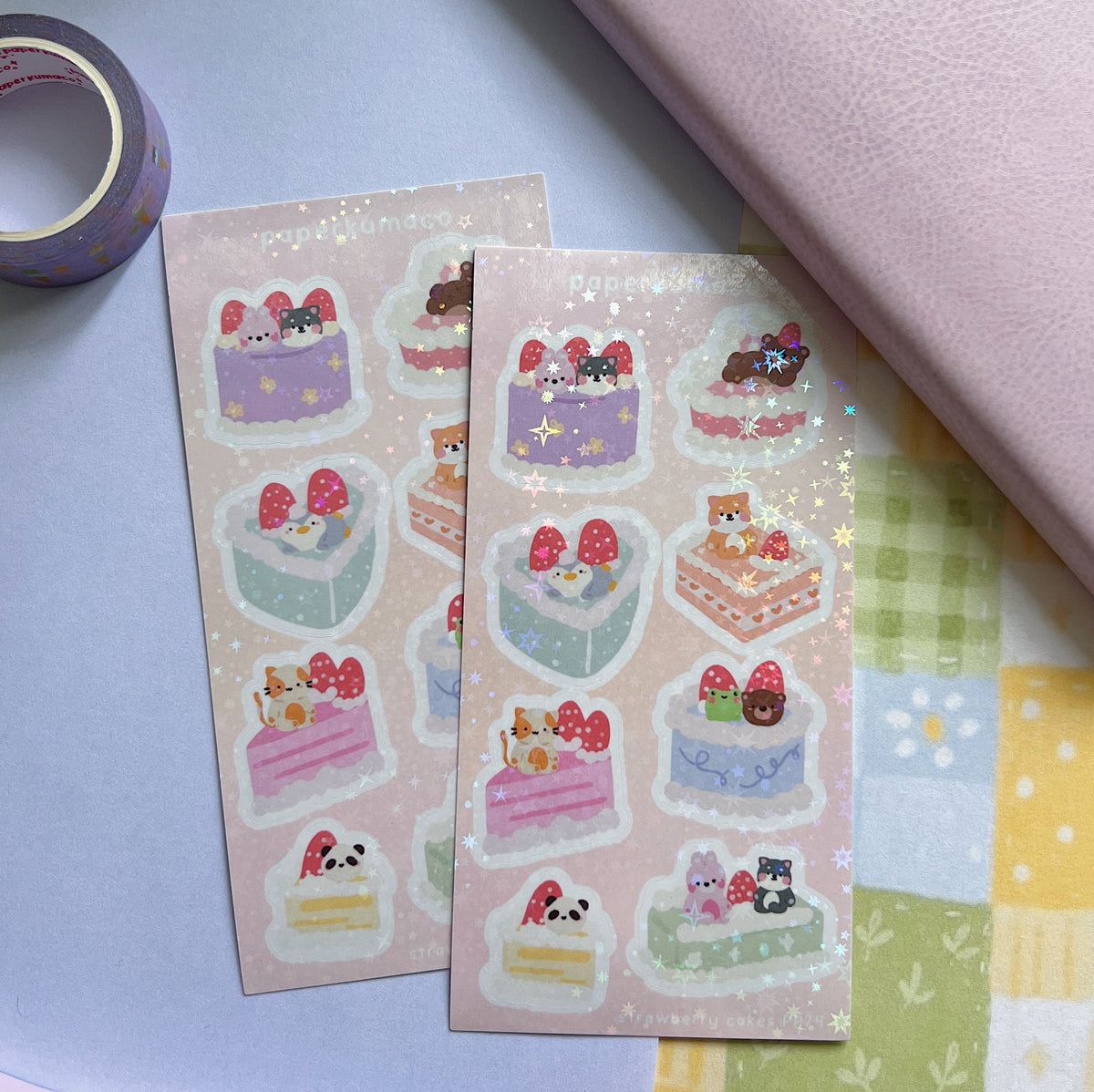 Strawberry Cakes PKC Shimmer Sticker Sheet