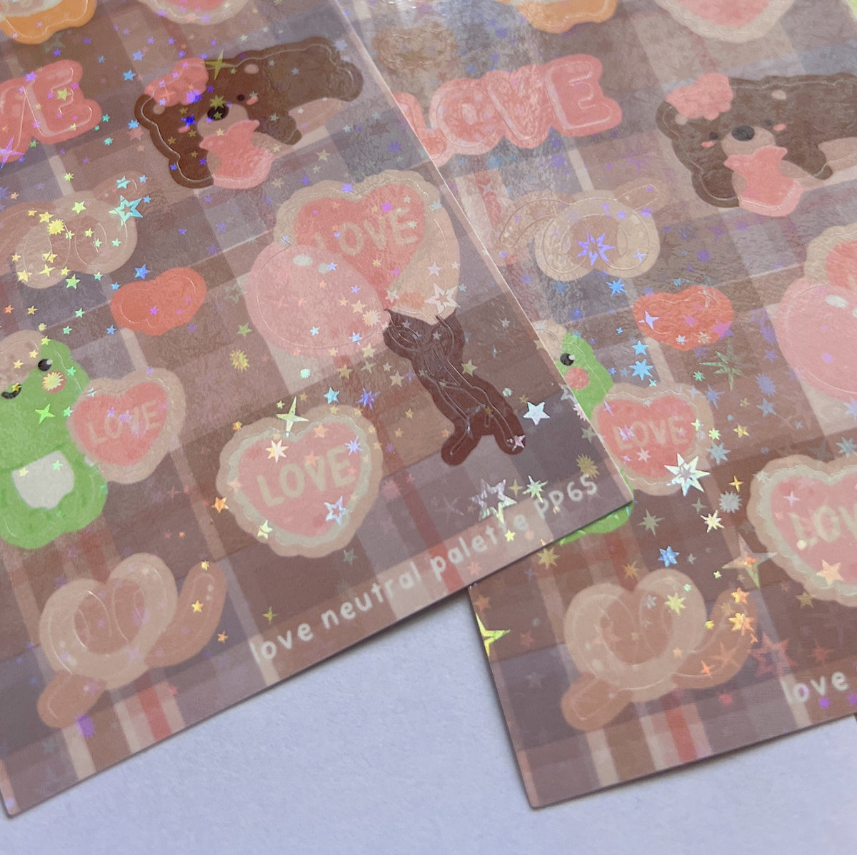 Love Day Neutral Palette Shimmer Sticker Sheet