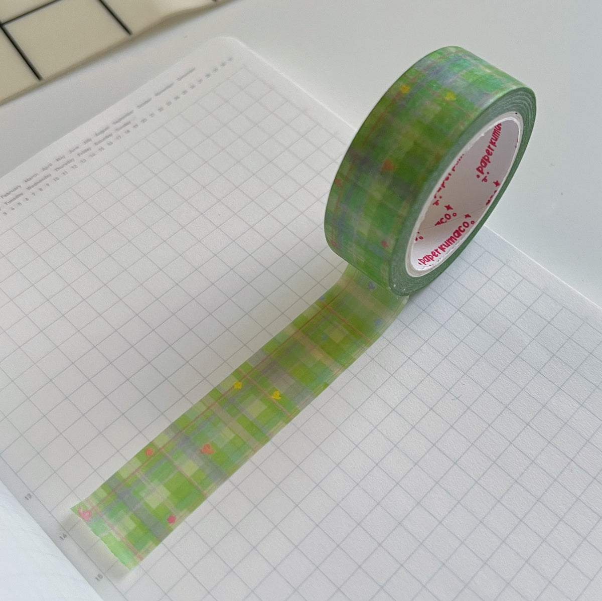 Green Twinkle Plaid Pattern Washi Tape