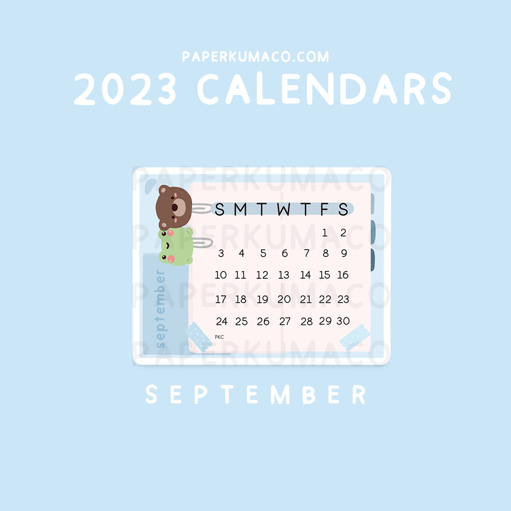 September 2023 Die Cut Calendar Stickers