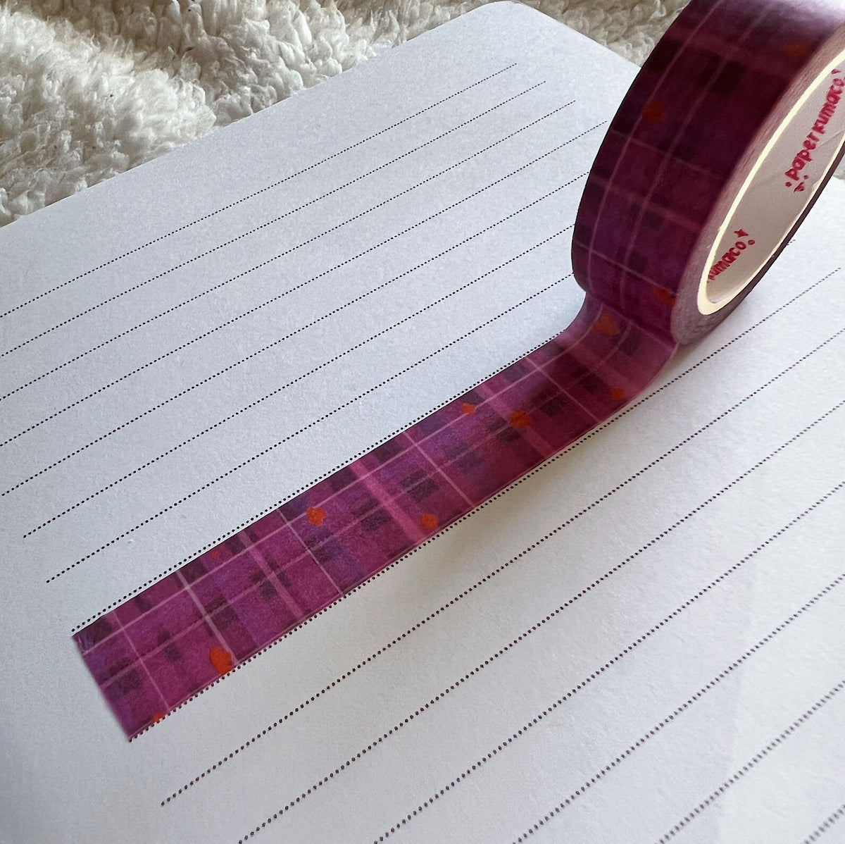 Plum and Orange Plaid Washi Tape