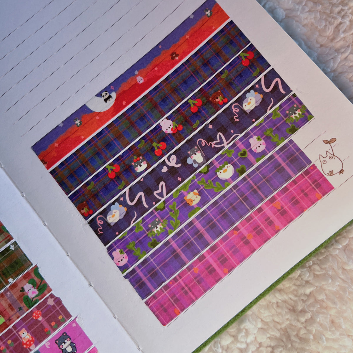Plum and Orange Plaid Washi Tape