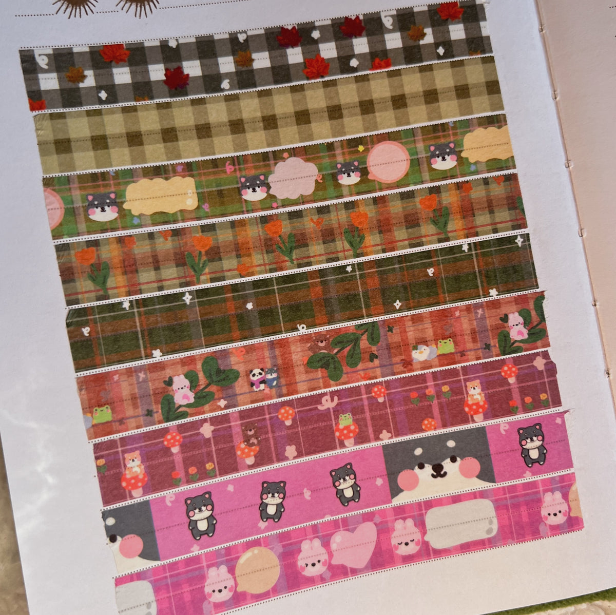 Plum and Orange Plaid Washi Tape