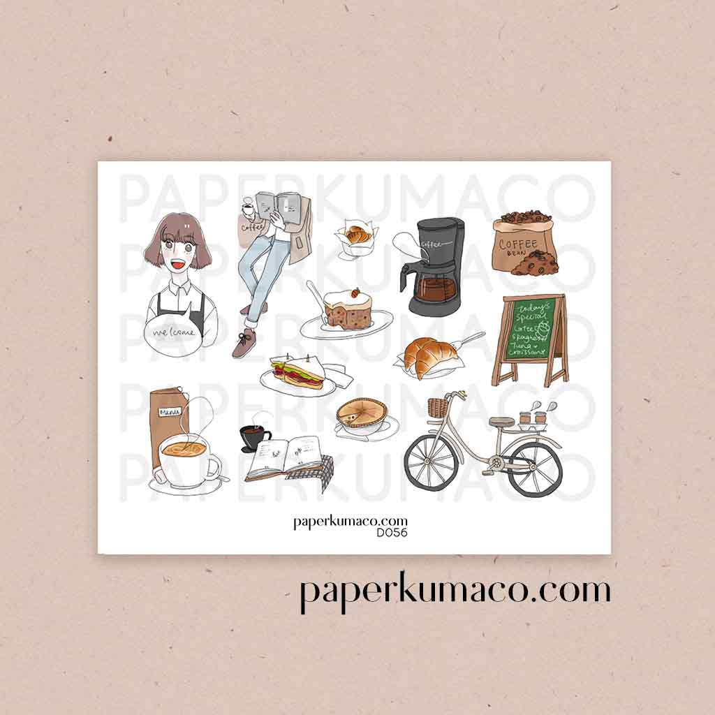Cafe Girl Decor Stickers - paperkumaco