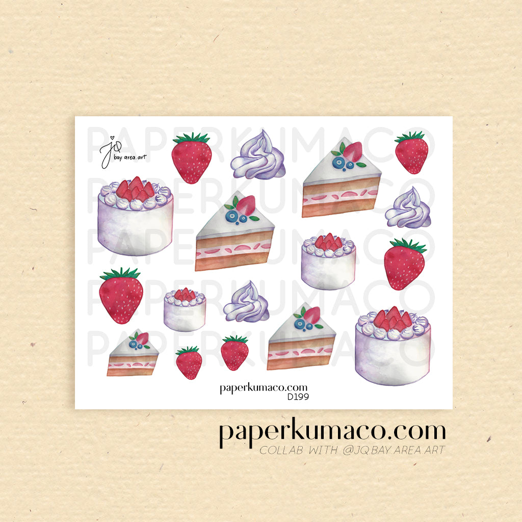 Strawberry Cake Decor Stickers