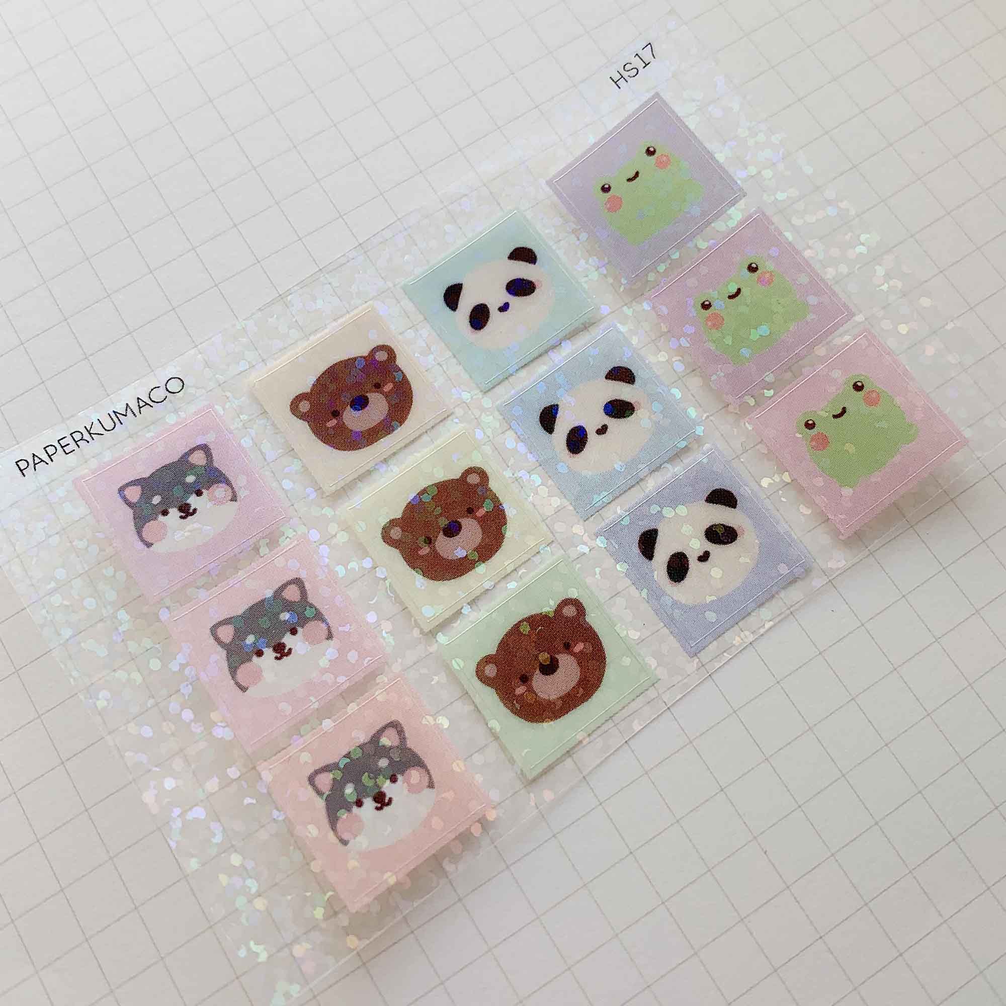 PKCSQUAD Pastel Squares Holo Sticker Sheet - paperkumaco