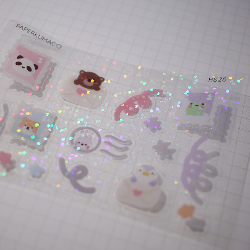 Stamps Letters Holo Sticker Sheet