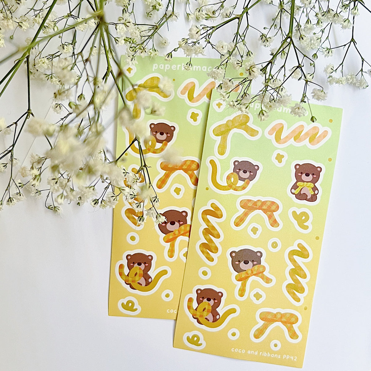 Coco and Ribbons Shimmer Sticker Sheet