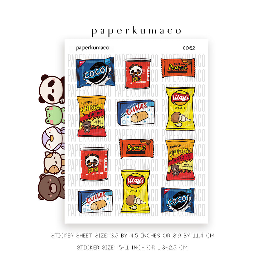 Kawaii Fast Food Sticker Sheet for Planner, Decorative Stickers