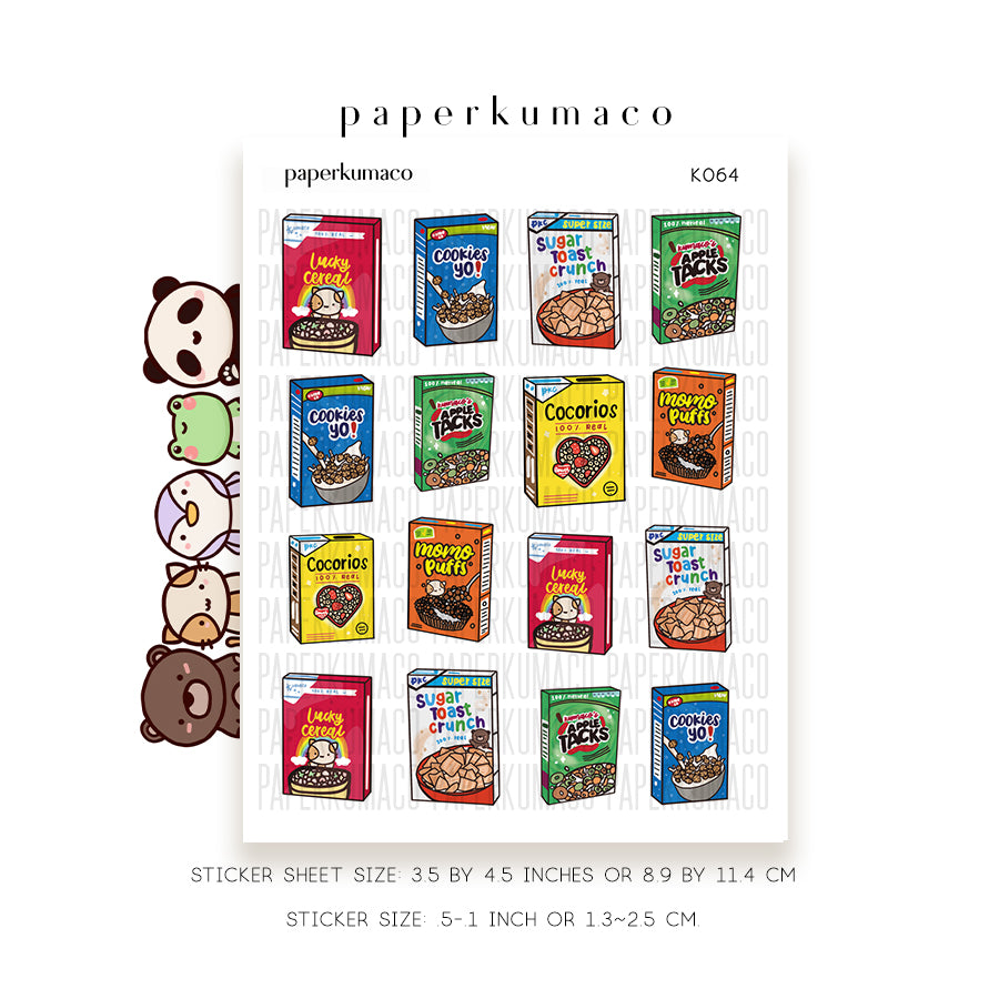Kawaii Cereal Box Food Stickers