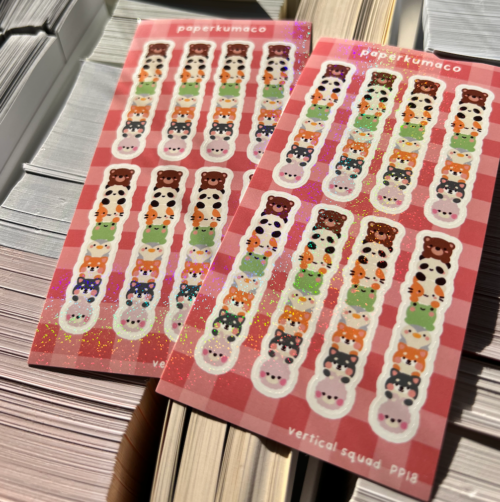 Vertical Squad Shimmer Sticker Sheet