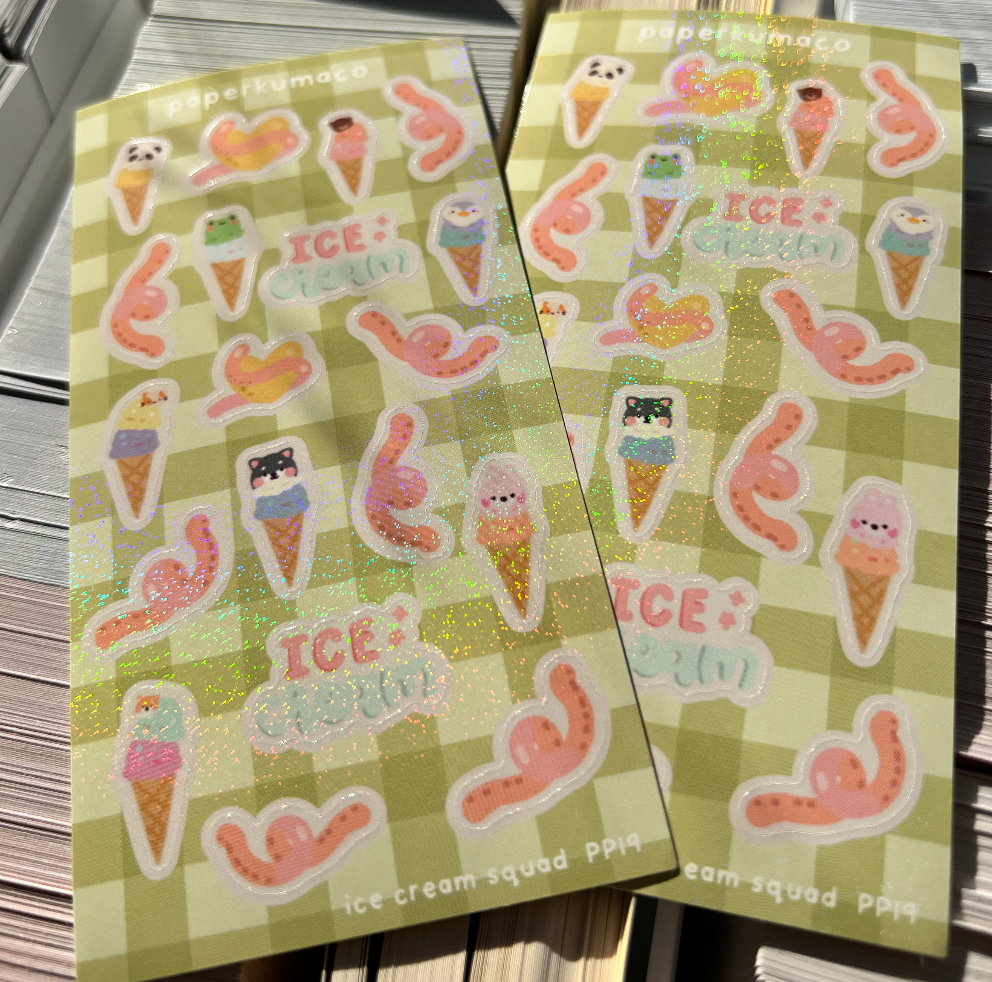 Ice Cream Squad Shimmer Sticker Sheet
