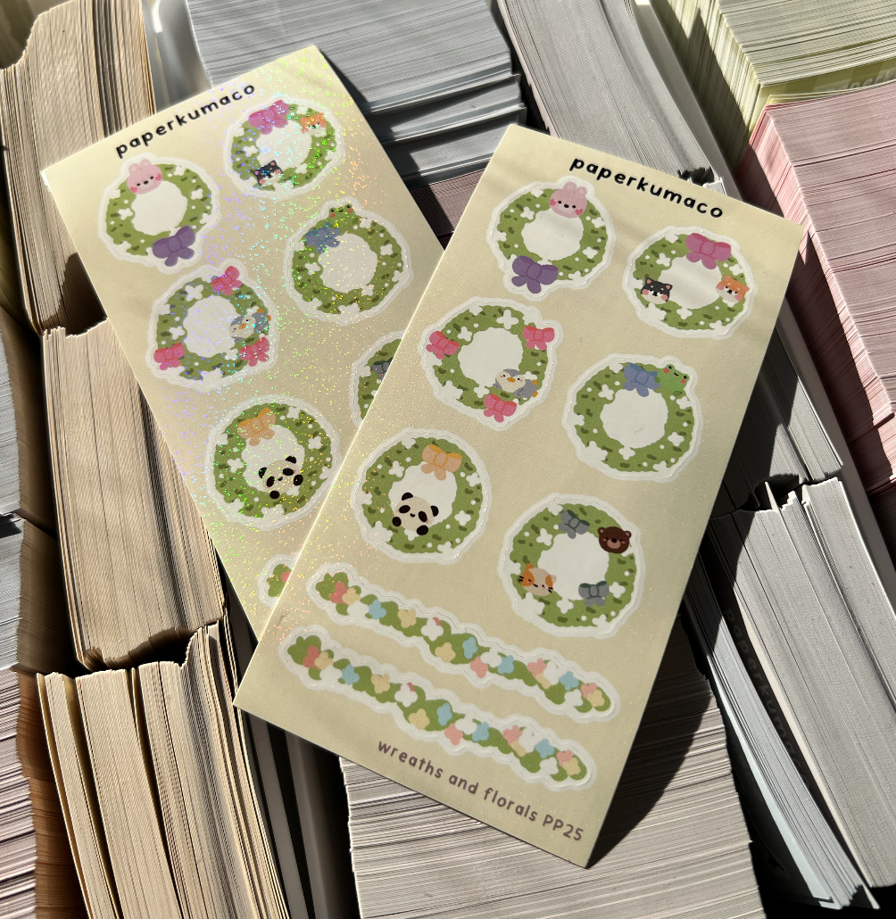 Wreaths and Florals Shimmer Sticker Sheet