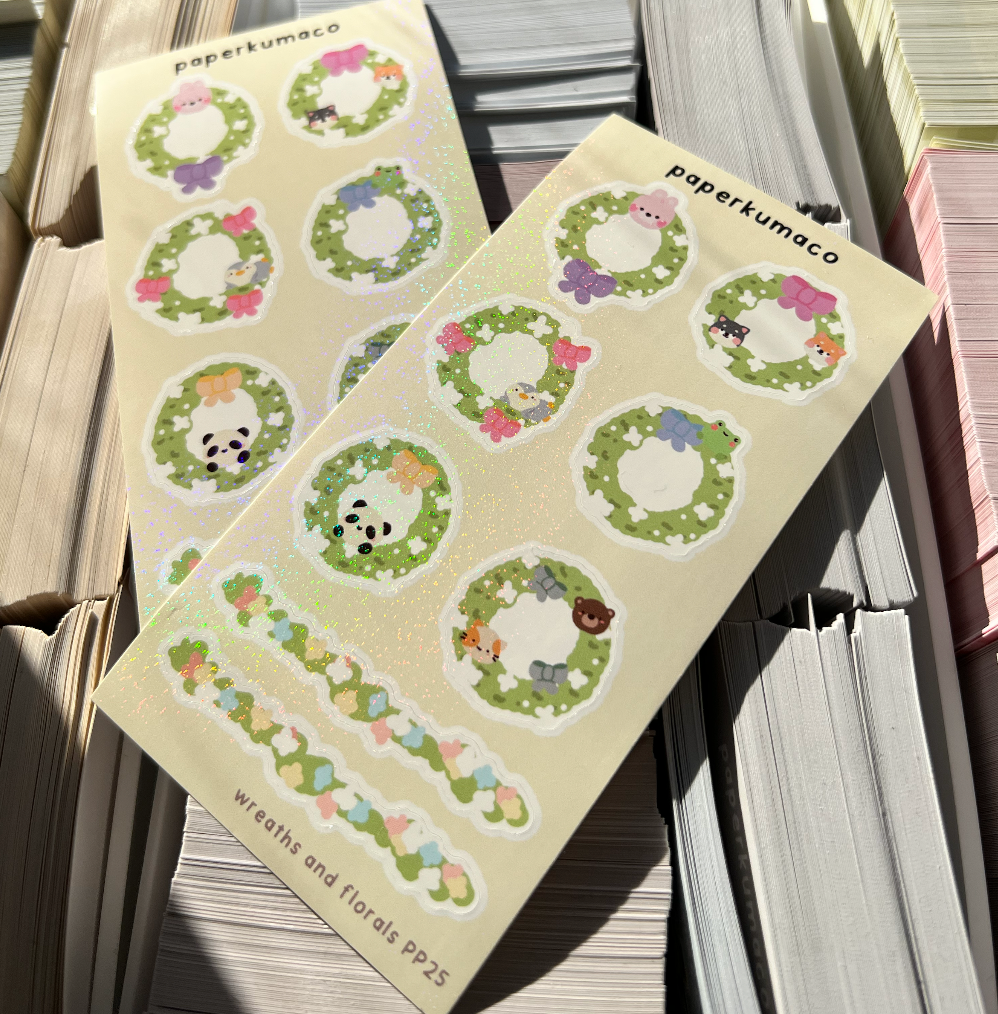 Wreaths and Florals Shimmer Sticker Sheet
