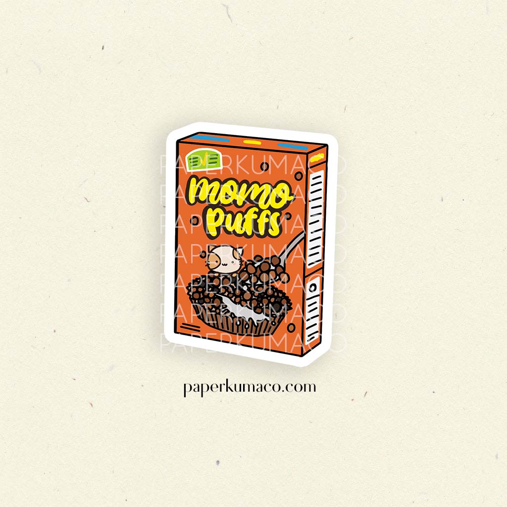 Momo Puffs Cereal Vinyl Sticker