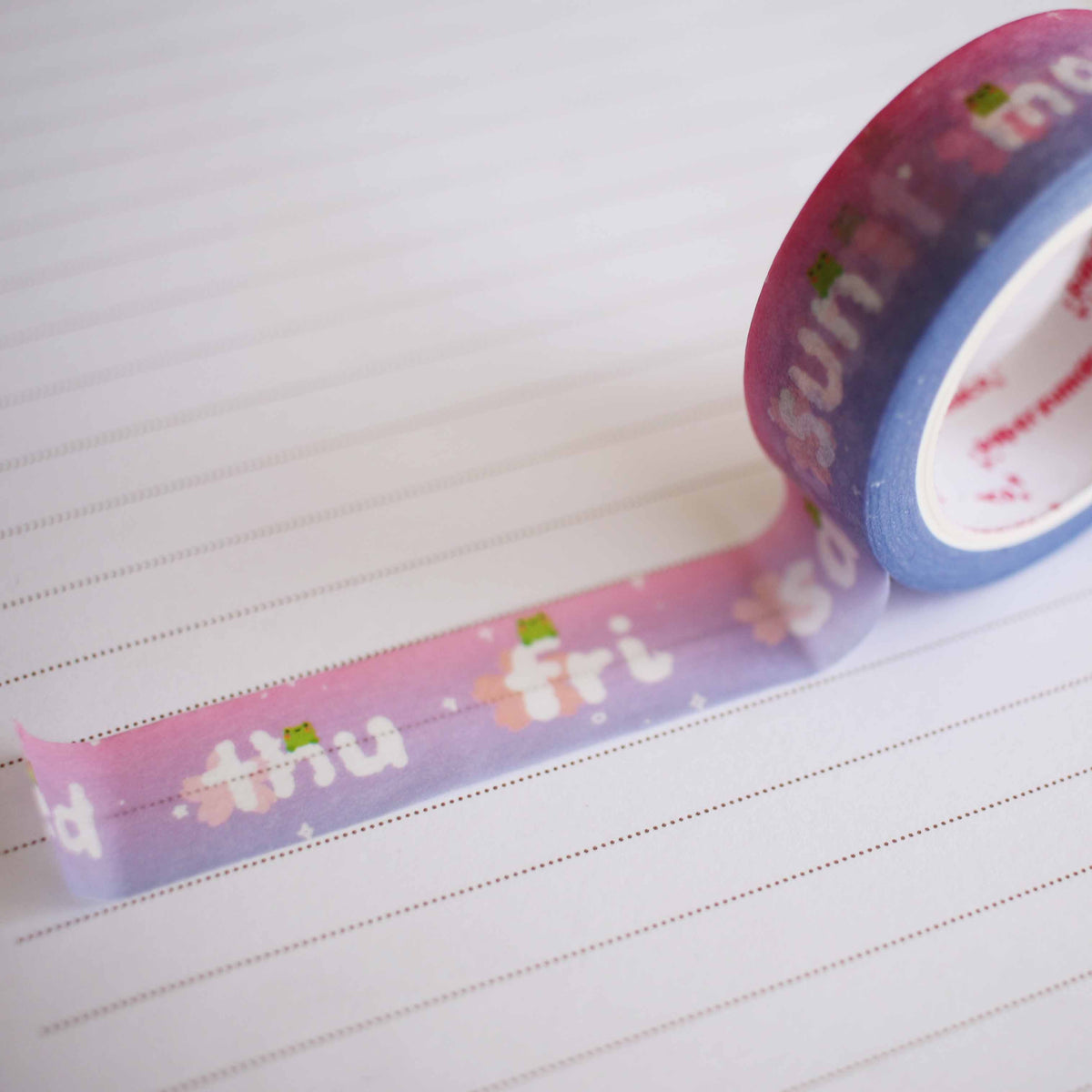Pink Purple Gradient Days of the Week Washi Tape