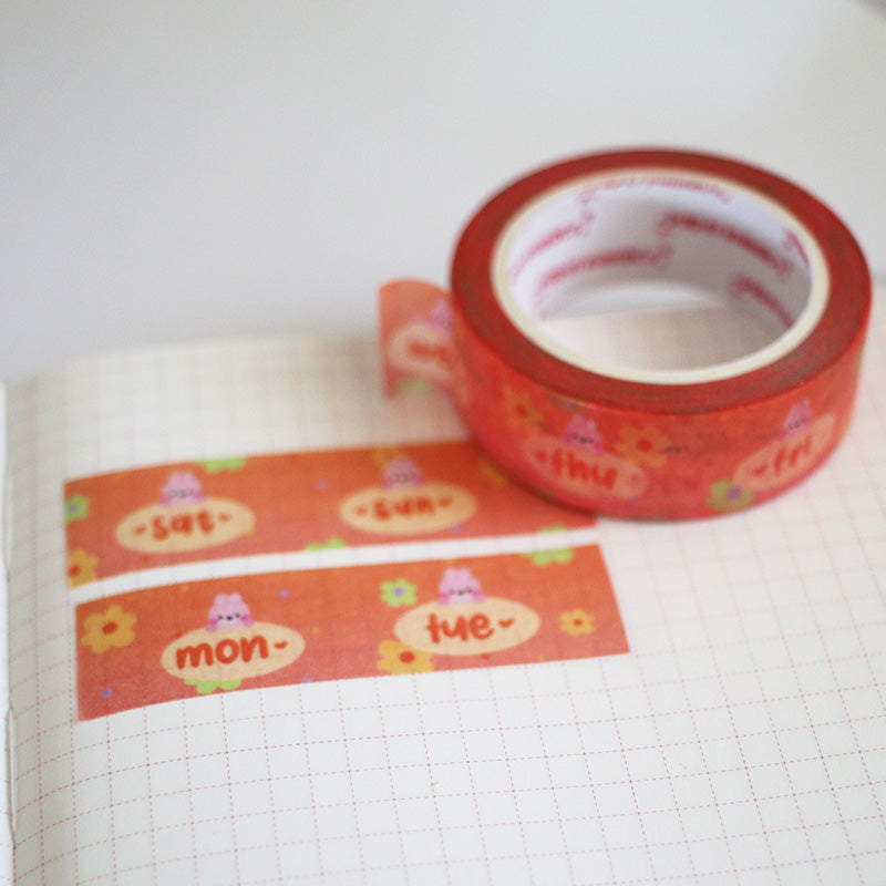 Days of the Week Flower Power Squad Washi Tape