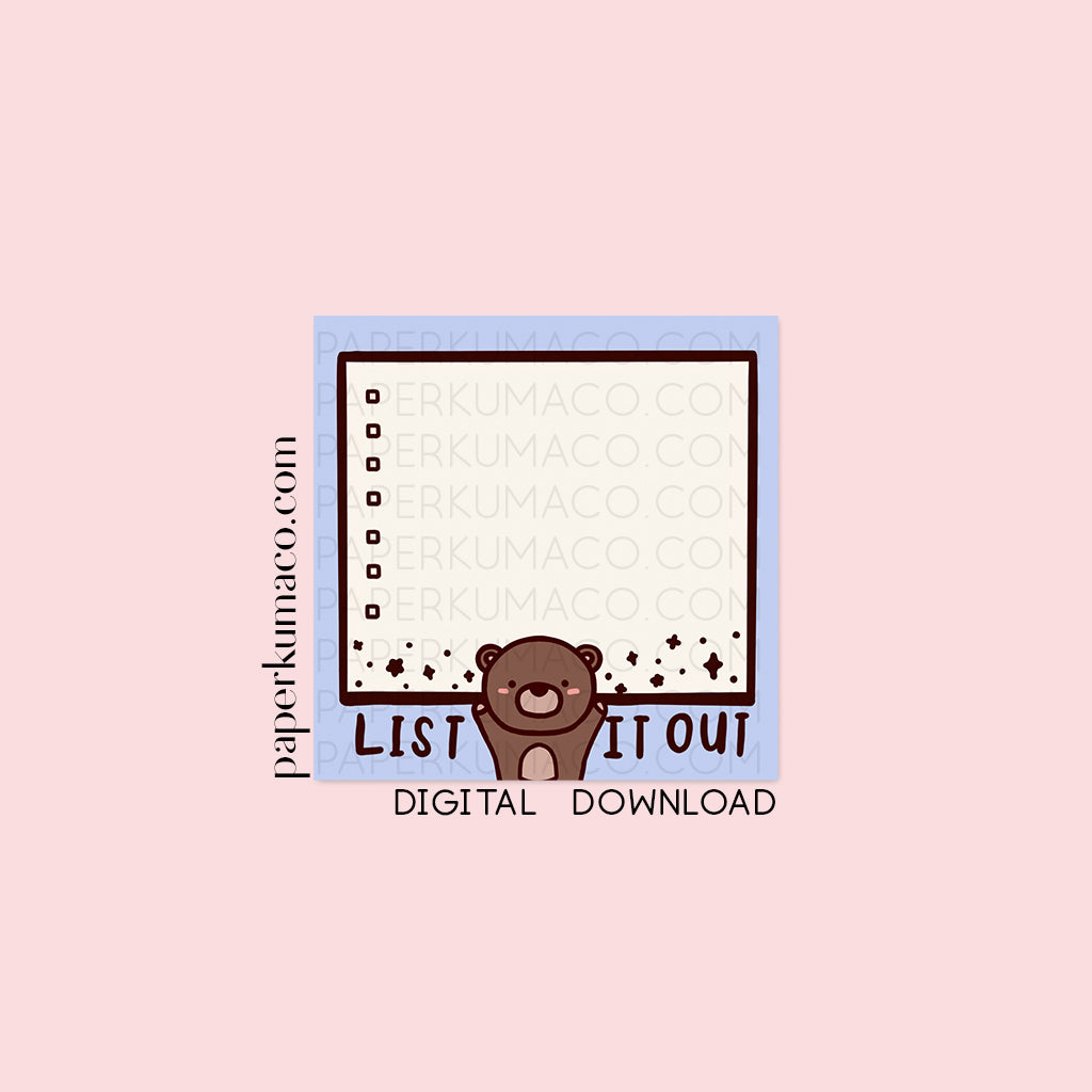 Coco List It Out Memo - Digital Download